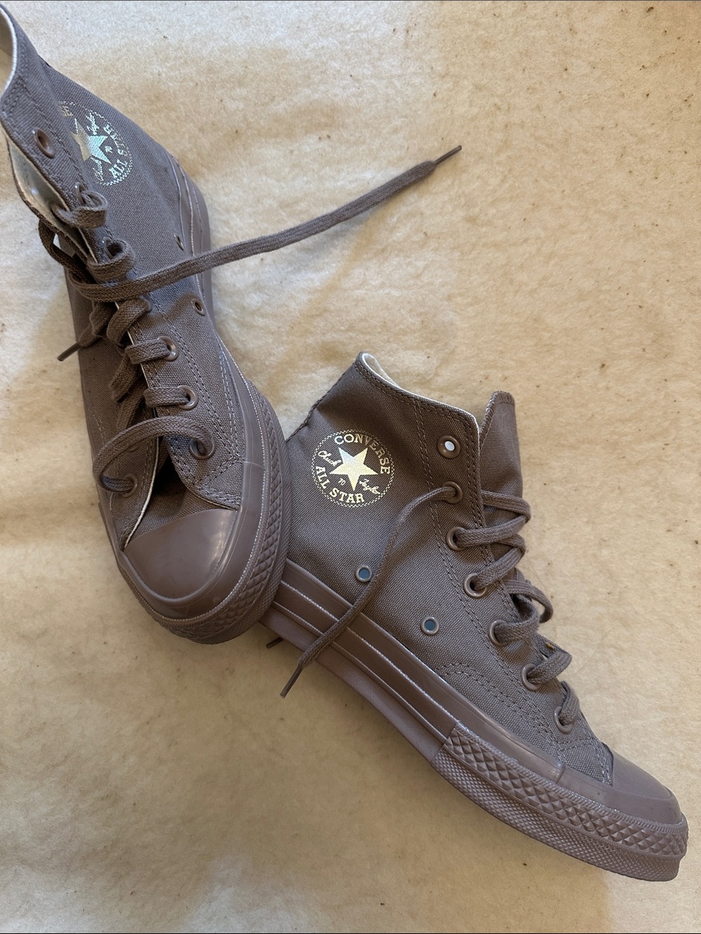 Converse All Star High Top Sneakers Taupe/Brown Chuck Taylor